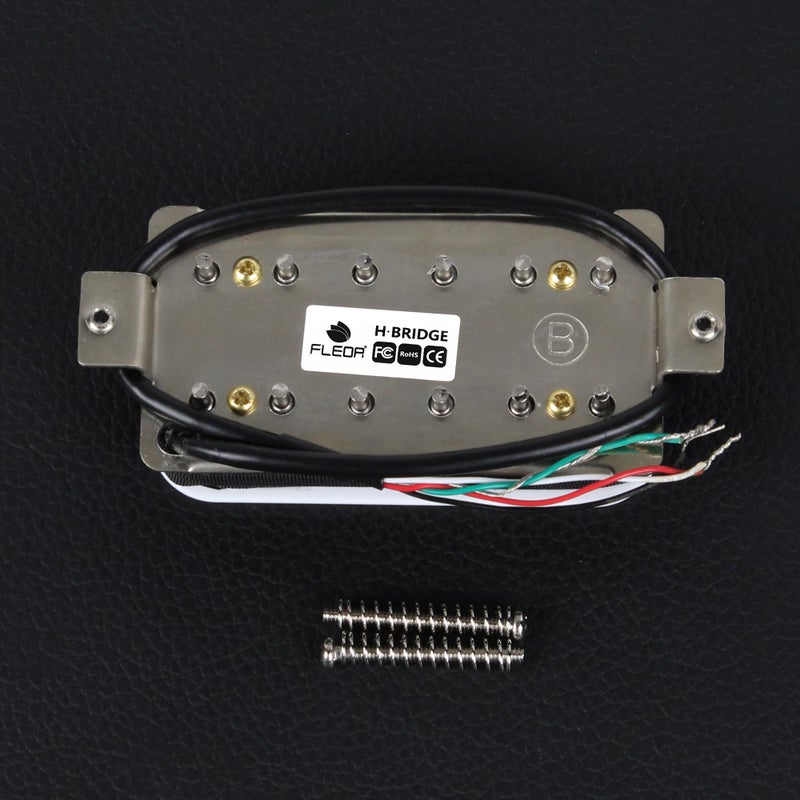 FLEOR Bridge Pickup Ceramic Double Coil Humbucker Pickups for Electric Guitar Pickup-White - Image 4